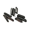 Electroplated Natural Quartz Crystal Graduated Beads Strands, Nuggets, Top Drilled, Black, 21~43x5~13mm, Hole: 1mm, 3pcs/set