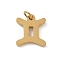 304 Stainless Steel Charms, with Jump Ring, Golden, Constellation Charm, Gemini, 11x10x1.5mm, Hole: 3mm