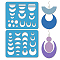 2Pcs 2 Style Acrylic Earring Handwork Template, Card Leather Cutting Stencils, Half Round, 15x18x0.3cm, 1pc/style