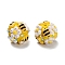 Polymer Clay Rhinestone Beads with Resin, for DIY Jewelry & Pen Decorations, Bees & Flower, Yellow, 17~18x18~19x18~19mm, Hole: 2mm