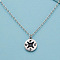 Compass Brass Black Enamel Pendant Necklaces for Women, Platinum, 15.75 inch(40cm)