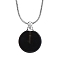 Natural Black Onyx(Dyed & Heated) Flat Round Perfume Bottle Pendant Necklaces, Aromatherapy Essential Oil Bottle Necklaces with 201 Stainless Steel Round Snake Chains, Stainless Steel Color, 17.72 inch(45cm)
