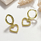 S925 Sterling Silver Hollow Heart Hoop Earrings, Golden, 20x9mm