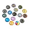 Mosaic Printed Glass Half Round/Dome Cabochons, Mixed Color, 16x5mm
