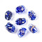 Handmade Gold & Silver Foil Glass Beads, Nuggets, Royal Blue, 12.5~14x10~11x9~10mm, Hole: 1.2~1.4mm
