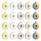 20Pcs 5 Colors Alloy Hang Snap Base Pendant, for Interchangeable Snap Charms Jewelry Making, Flat Round, Mixed Color, 23x19x5mm, Hole: 2mm, 4pcs/color
