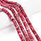 Natural Imperial Jasper Beads Strands, Dyed, Disc, Heishi Beads, Cerise, 6~6.5x2.5~3.5mm, Hole: 0.7mm, about 122~124pcs/strand, 15.35~15.75 inch(39~40cm)