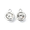Rack Plating Alloy Rhinestone Charms, Flat Round, Platinum, 12x9.5x5mm, Hole: 2mm