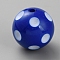 Acrylic Beads, Round, Royal Blue, 19.5mm, Hole: 2.5mm