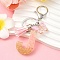 Resin & Acrylic & Faux Suede Tassel Keychain, with Alloy Clasp and Iron Rings, Letter J, 9.5cm