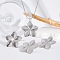 Flower 304 Stainless Steel Stud Earrings & Pendant Necklaces & Rings Sets for Women, Stainless Steel Color