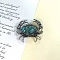 Natyral Shell Brooches, Crab, Teal, 43x49mm