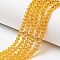 Glass Beads Strands, Faceted, Rondelle, Orange, 10x8mm, Hole: 1mm, about 60~61pcs/strand, 46~48cm