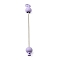 Plastic Beadable Keychain Bar for Jewelry Making DIY Crafts, with Stainless Steel Finding, Lilac, 90x10.5mm