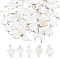 50Pcs 5 Styles Natural Freshwater Shell Connector Charms, Mixed Shapes with 304 Stainless Steel Double Loops, Stainless Steel Color, 16~19mm, Hole: 2.5~3.3mm, 10pcs/style