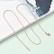 1.5MM Brass Ball Chain Necklaces, Lead Free & Cadmium Free, Long-Lasting Plated, Rack Plating, Rose Gold, 17.80 inch(45.2cm)