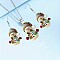 Christmas Snowman Acrylic Pendant Necklaces & Dangle Earrings Sets, Platinum, 600~620mm & 34.5mm