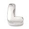 Brass Initial Beads, Platinum, Long-Lasting Plated, Rack Plating, Lead Free & Cadmium Free, Letter L, 21x15x7mm, Hole: 8.5x4.5mm