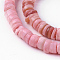 Shell Beads Strands, Dyed, Disc, Pink, 4.9~6x0.4~6mm, Hole: 0.6~0.8mm, about 15.2 inch