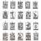2 Sets Tibetan Style Zinc Alloy Pendants, Rectangle with Tarot, Antique Silver, 23x14.5x1.5mm, Hole: 1.5mm, 20pcs/set