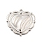 Brass Pendants, Heart, Platinum, 30x28.5x3.5mm, Hole: 2.2mm