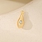 Metal Micro Pave Cubic Zirconia Pendants, Teardrop, Golden, 6x16mm