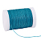 Waxed Polyester Cord, Round, Deep Sky Blue, 0.5mm, about 131.23 Yards(120m)/Roll