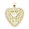 Brass Micro Pave Clear Cubic Zirconia Pendants, Cadmium Free & Lead Free, Heart, Real 16K Gold Plated, 33.5x31x5.5mm, Hole: 3.5x5.5mm