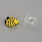 Blown Floating Glass Fish Miniature Figurine, Aquarium Decoration Statue, Colorful, 33x37x13mm, Hole: 2mm