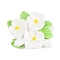 Opaque Resin Cabochons, Flower, White, 28.5x34.5x8.5mm