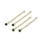 Ion Plating(IP) 316 Surgical Stainless Steel Curb Chain Extender with Malachite Round Charm, Golden, 53.5mm, Hole: 2.5mm