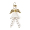 ABS Plastic Imitation Pearl Pendants, Angel, with Alloy Wing & 304 Stainless Steel Loop, Mixed Color, 38.5x18.5x15mm, Hole: 3.3mm and 1.4mm