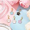 Alloy Enamel Dog Paw Print Pendant Decorations, with Lobster Claw Clasps, Mixed Color, 31mm