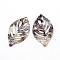 Cellulose Acetate(Resin) Pendants, Leaf, Coconut Brown, 38.5x22x2.5mm, Hole: 1.5mm