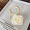 Fabric Flower Waxed Cord Choker Necklaces for Girls, Beige, 43.31 inch(110cm)
