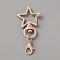 Iron Swivel Clasps, Star, with Lobster Clasps, PeachPuff, 51.5mm