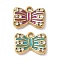 304 Stainless Steel Crystal Rhinestone Bowknot Charms, with Enamel, Real 18K Gold Plated, Mixed Color, 9.5x13.5x3mm, Hole: 1mm
