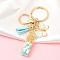 Resin & Acrylic Keychain, with Tassel Pendant and Iron Findings, Letter I, 10cm, pendant: 26~42mm.