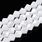 Imitation Jade Electroplate Glass Beads Strands, Pearl Luster Plated, Faceted, Bicone, Snow, 6x6mm, Hole: 1.2mm, about 45~47pcs/strand, 9.65~9.84 inch(24.5~25cm)