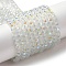 Imitation Jade Glass Beads Strands, Faceted, Round, WhiteSmoke, 4mm, Hole: 0.8mm, about 87~93pcs/strand, 32~33cm