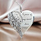 Heart Wing Alloy Pendant Necklaces, Platinum, 18.50 inch(47cm)