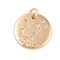 Brass with Clear Cubic Zirconia Pendants, with Jump Rings, Flat Round, Sagittarius, 15.5x2mm, Hole: 3.5mm