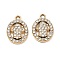 Alloy Rhinestone Pendants, Oval, 17x12x2mm, Hole: 1.8mm