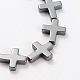 Electroplate Gorgeous Cross Non-magnetic Synthetic Hematite Beads Strands G-L268-11-1