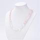 Cuarzo rosa natural y collares de abalorios de opalita NJEW-JN01856-01-4