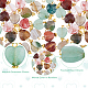 DICOSMETIC 30Pcs 5 Colors Natural Heart Agate Charms with Flower Bead Spacers Colorful Crystal Stone Charms Flat Heart Pendants with Golden Loop for Jewelry Making FIND-DC0002-31-4