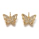 Brass Micro Pave Clear Cubic Zirconia Charms ZIRC-B002-47-2
