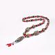 Colliers avec perles en agate tibétaine naturelle à bijoux bouddhistes NJEW-F131-01-2