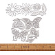 Stencil per stampi da taglio in acciaio al carbonio con cornice a fiore e foglia e farfalla DIY-TA0002-88-8