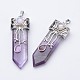 Natural Amethyst Big Pointed Pendants G-F340-05H-1